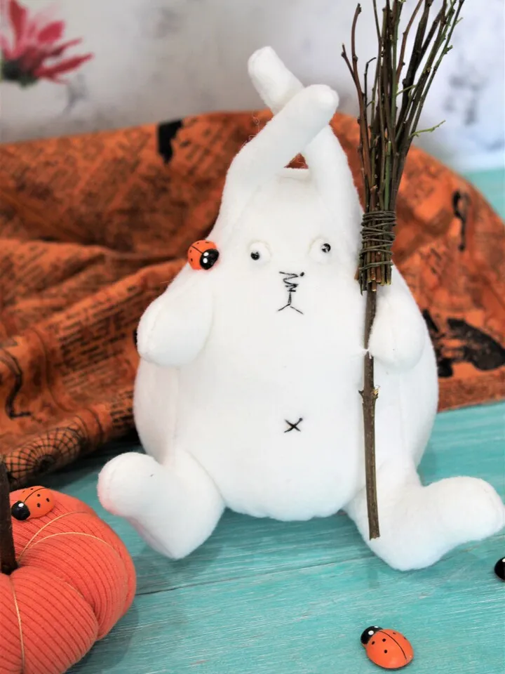 Crazy Bunny - Plush soft bunny toy, Halloween decor, funny gift for friend