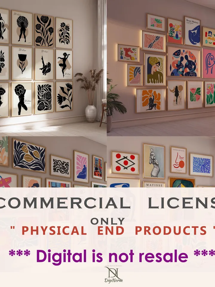 1750 Matisse Commercial License for Only Physical Product, Matisse Wall Art, Commercial License Bundle, Physical Product Commercial License