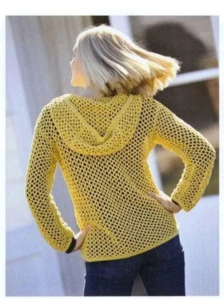 Mesh sweater crochet pattern, mesh hoodie pattern, easy crochet pattern sweater pdf instant download