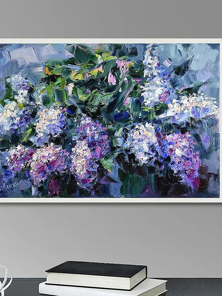 Lilac Painting Flower Original Art Floral Oil Canvas Artwork Impressionism