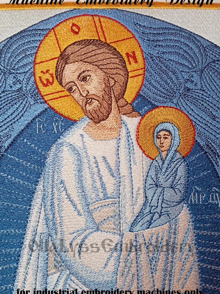 Assumption of Virgin Mary embroidery design