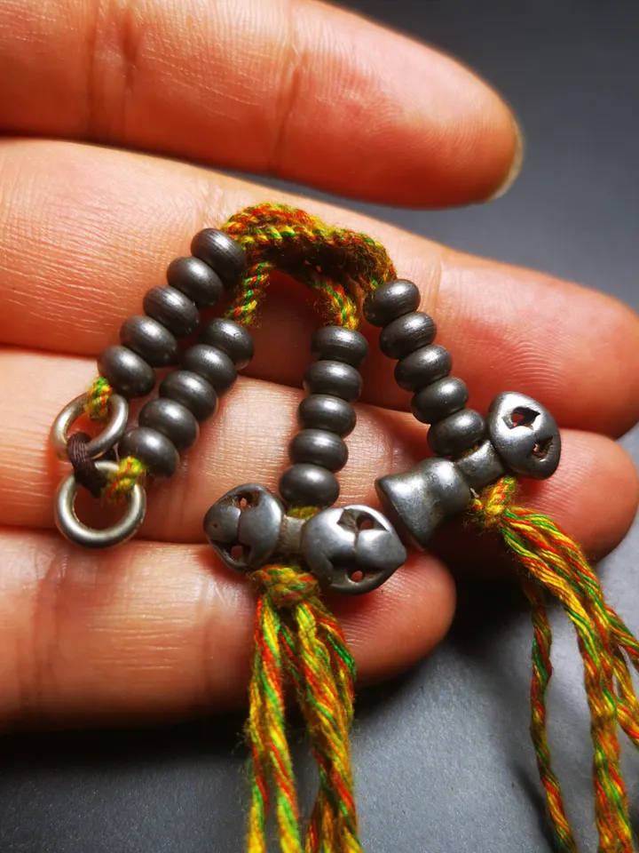 Gandhanra Handmade Tibetan Buddhist Mala Counters,Prayer Bead Counters,with Dorje and Vajra Pendant,Made of Cold Iron