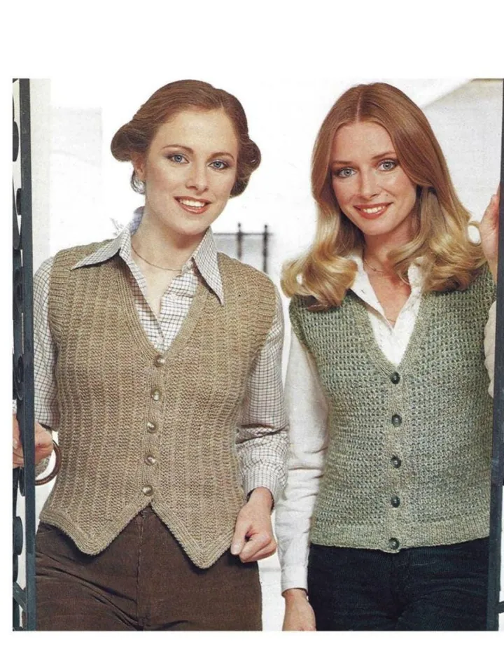 Waistcoat knitting pattern,women ladies set waistcoat vest pattern, sleeveless cardigan instant download