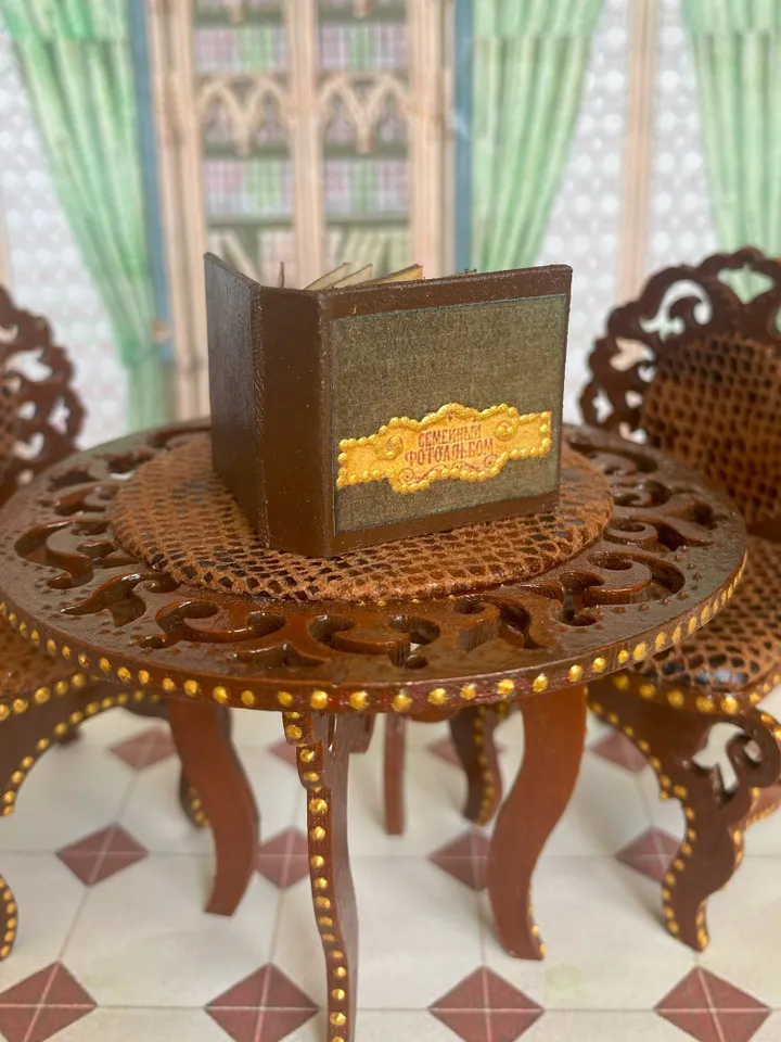 Photo album for a doll. Dollhouse miniature. 1:12. Dollhouse accessories.