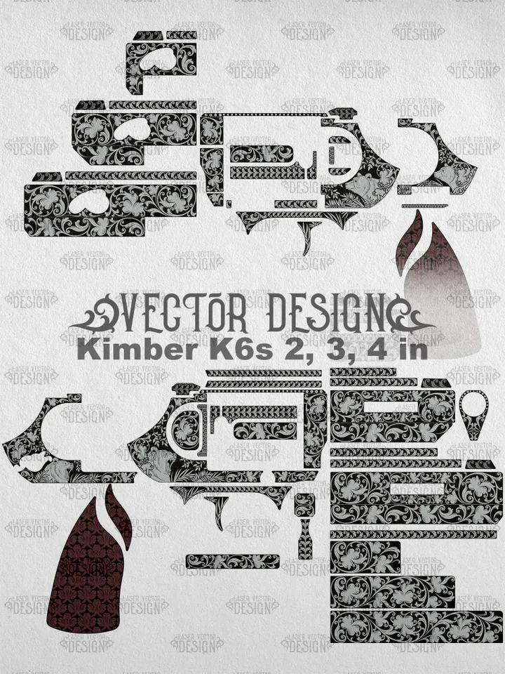 VECTOR DESIGN Kimber K6s 2, 3, 4 in Scrolls and bear