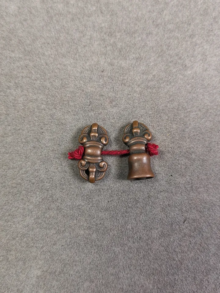 Gandhanra Handmade Tibetan Amulet Pendant,Mini Vajra and Dorje Bell, Mala Marker Bead Accessories, Made of Red Copper