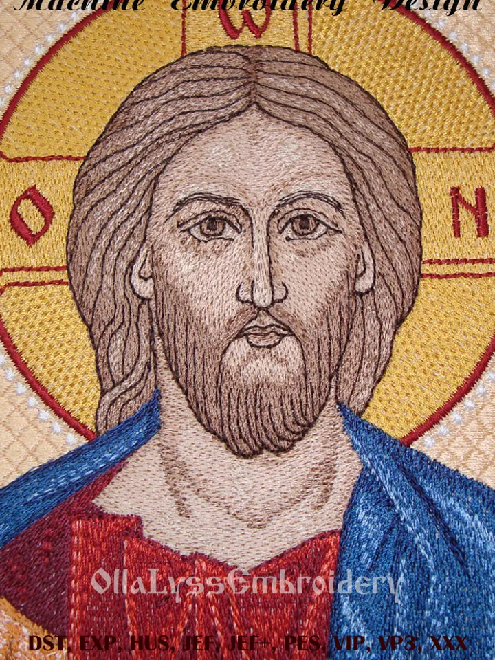 Icon of Jesus Christ 8x8 embroidery design