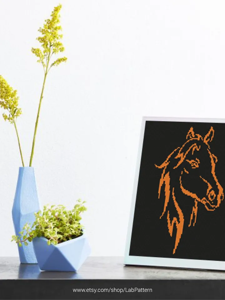Horse silhouette Cross stitch pattern | Embroidery Pattern | Instant Download | Embroidery Designs