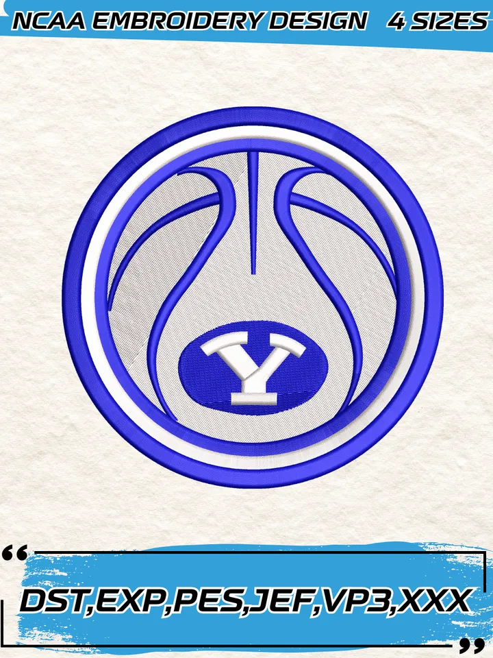 BYU Cougars Logos Embroidery Designs,NCAA Logo Embroidery Design,Machine Embroidery Design File,4 Sizes, Digital Download