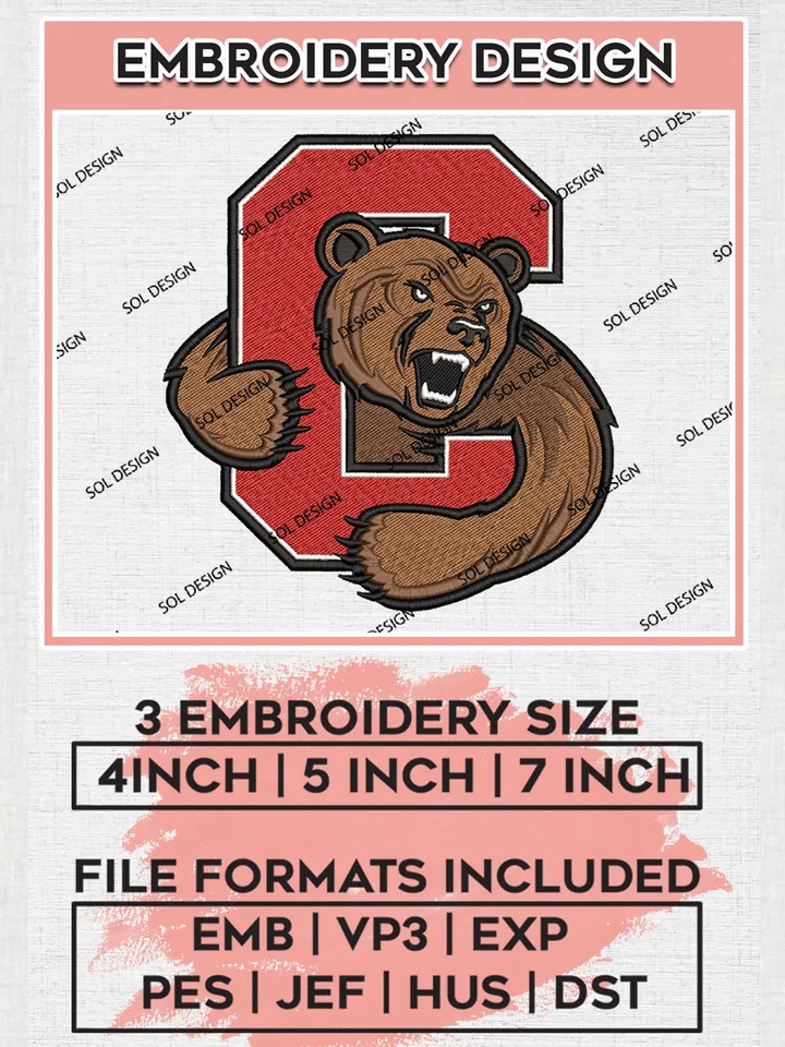 Cornell Big Red Head Mascot Logo Machine Embroidery Design, NCAA Cornell Big Red Embroidery Design Design files, NCAA Team Embroidery Designs, NCAA Machine Embroidery Designs, Digital Download