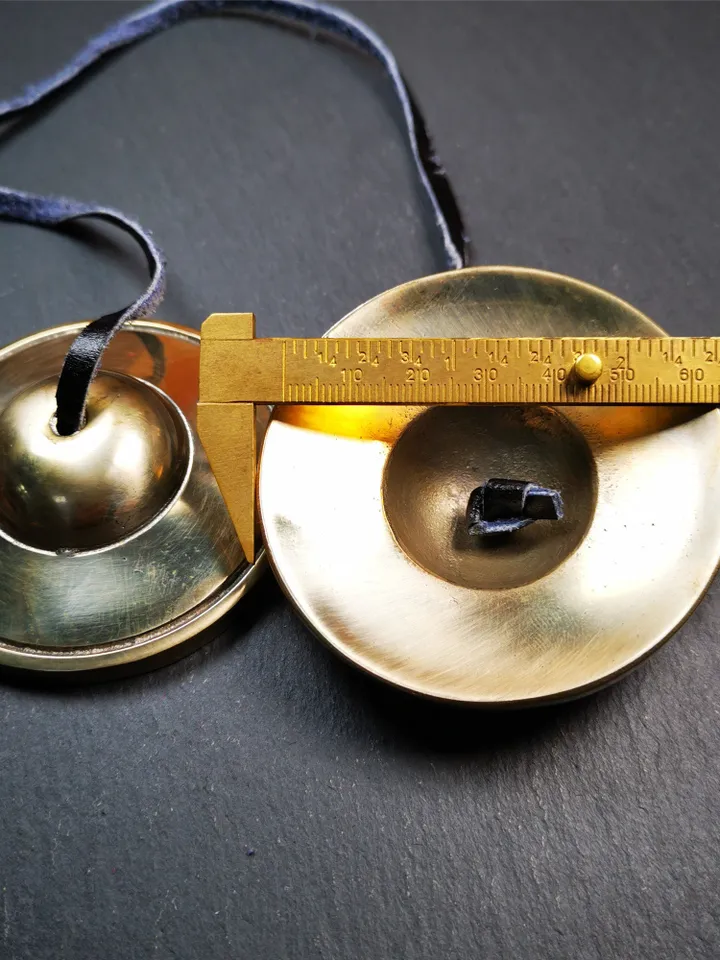 Gandhanra Customized Engrave Tibetan Cymbals,7cm / 2.75" Tingsha Bell,Buddhism Ritual Implement,Handmade in Nepal,Shiny Color