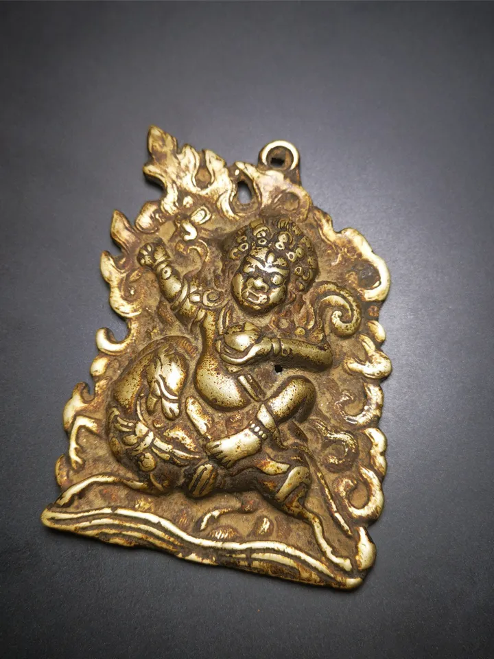 Gandhanra Antique Tibetan Buddhist Protective Figurine ,Palden Lhamo, Wrathful Deity of Glorious Goddess, Wisdom Protector-100 Years Old