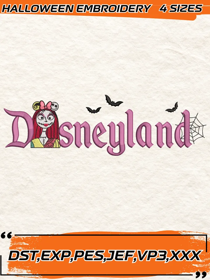 Disneyland Sally Halloween Embroidery Design,Halloween Cartoon Embroidery Design,4 Sizes, Digital Download
