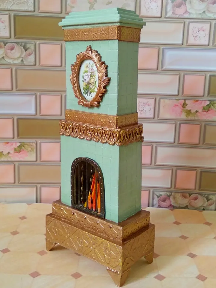 1:12 scale.Fireplace for dollhouse handmade.