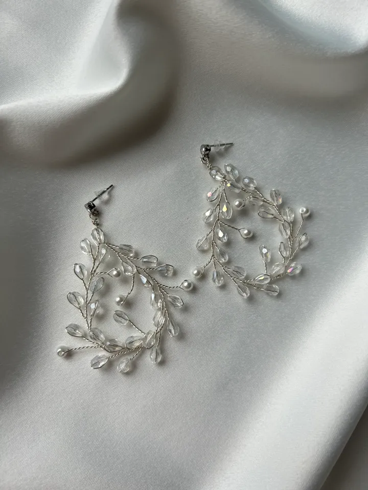 Wedding earrings, handmade wedding earrings, bridal earrings