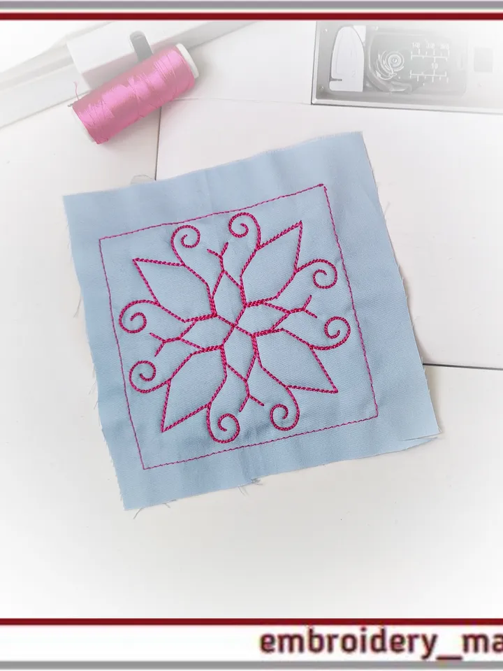 Quilt Block 37 Quilting with floral plant patterns Machine Embroidery Designs