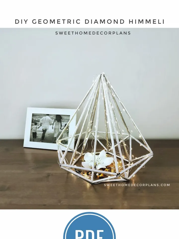 DIY Christmas geometric diamond icosahedron himmeli for wedding centerpieces pdf. Bridal shower & stellar wedding decor, party home decor. Tutorial pdf