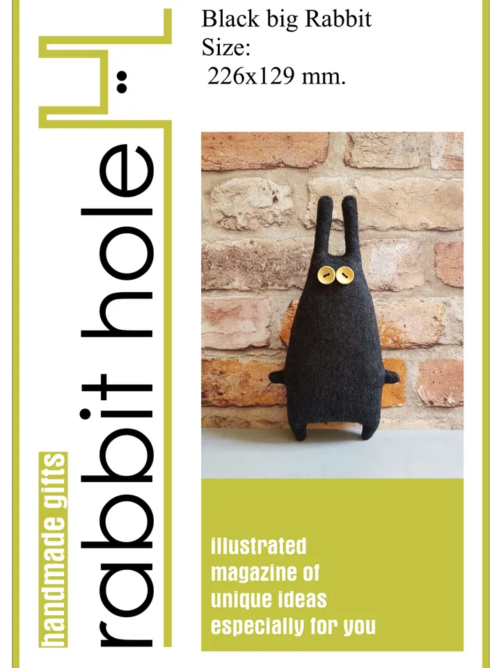 halloween dolls sewing patterns PDF 2 black rabbits, set of 2 tutorials