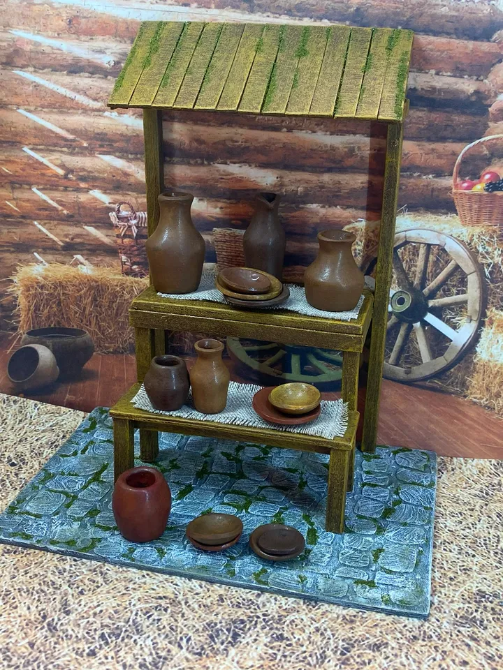 Dishes for dolls. A set of earthenware. 1:12. Pitchers.Dollhouse. Dishes for dolls.