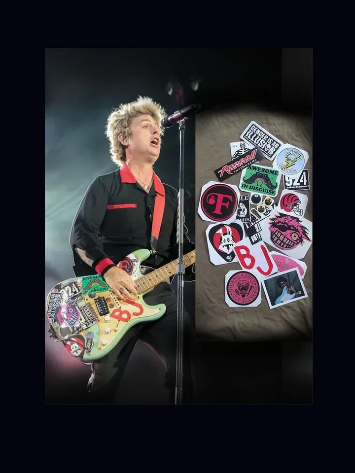 Billie Joe guitar stickers BJ 2023-2024 version Fernandes “Blue” Green Day decal