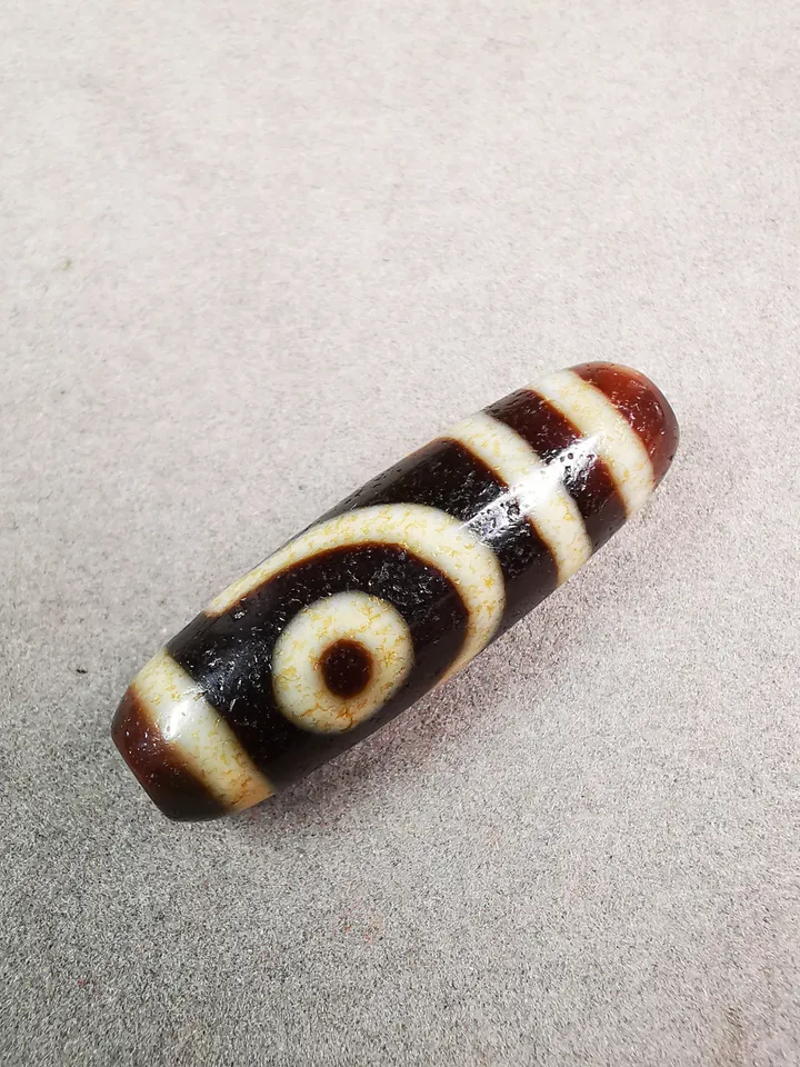 Gandhanra Tibetan 2 Eyed Dzi Bead,Tibetan Chung,Wealth Amulet,Small Size 36*11 mm