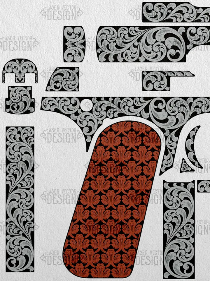 VECTOR DESIGN Colt 1903 32 ACP Scroll 1