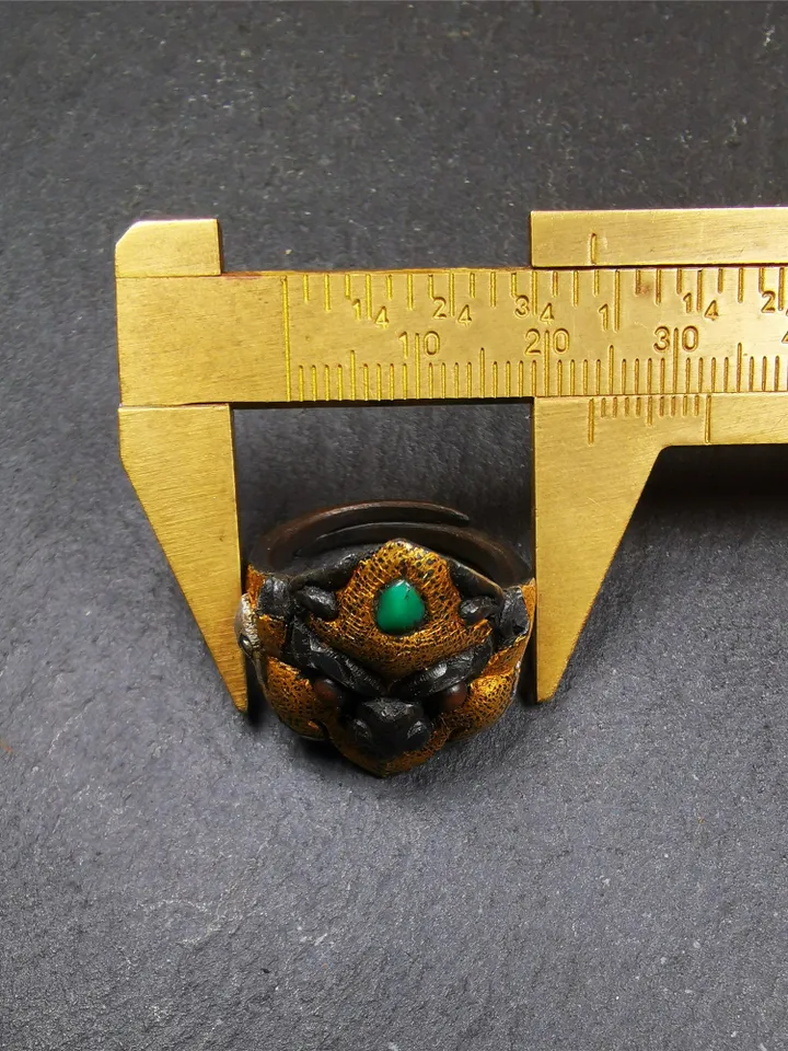 Gandhanra Unique Handcrafted Men's Ring, Tibetan Buddhist Garuda Ring,Made of Pure Gold Filled and Silver Filled,Protection Jewelry