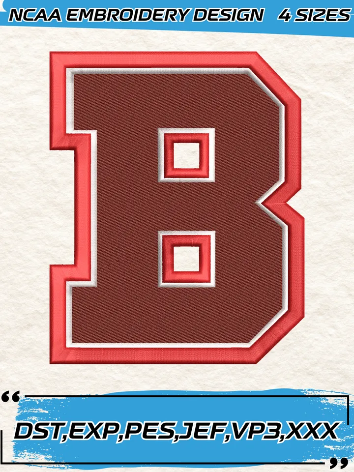 Brown Bears Logos Embroidery Designs,NCAA Logo Embroidery Design,Machine Embroidery Design File,4 Sizes, Digital Download