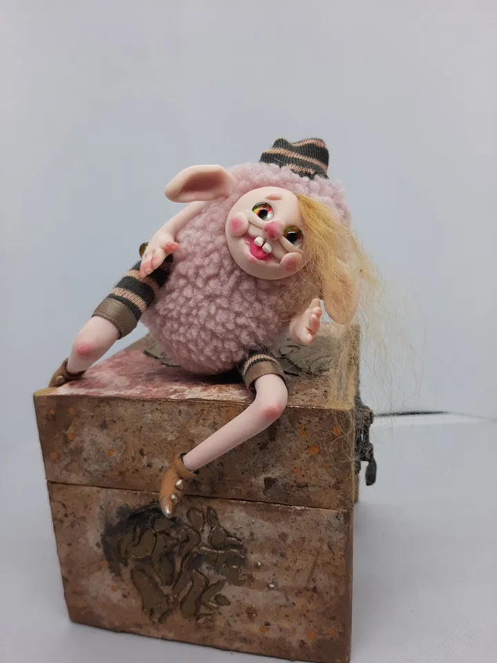 Miniature Elf Troll handmade art collectible doll ooak