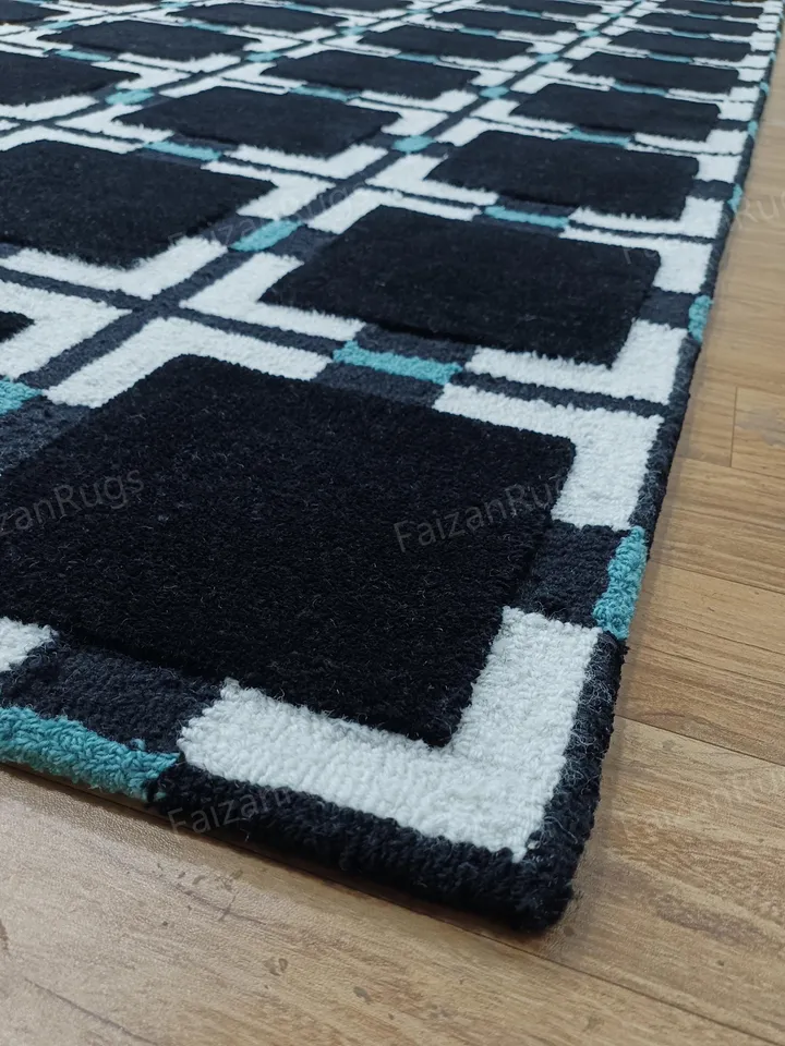 Buy 8x10 Evelina Kroon Hand Tufted Black Color Rug 100% Wool For Living Room, Bed Room, Kids Room In Any Size 10x14,10x12,9x12,8x10