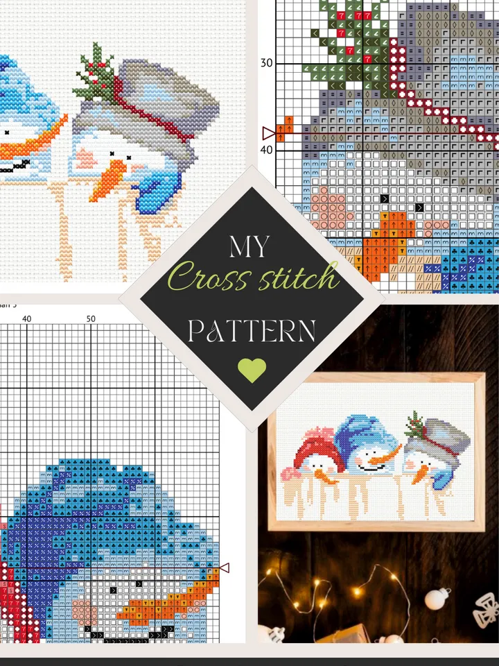 Cross stitch pattern snowman cross stitch