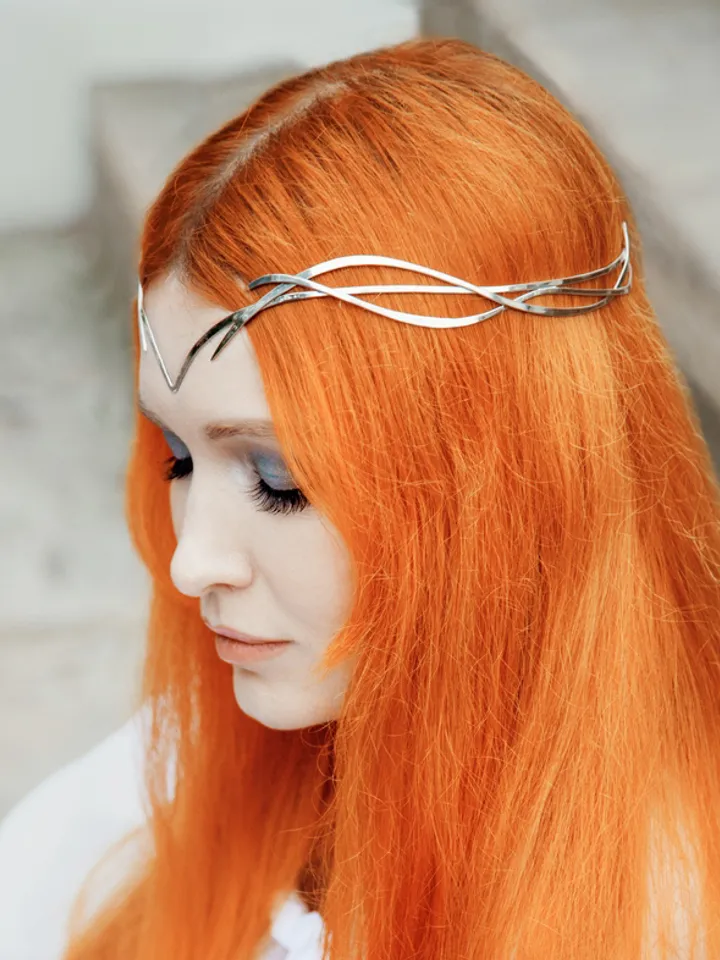 Wedding tiara Bridal Silver Elf Tiara elven Silver circlet Wedding Headpiece silver diadem fairy fantasy wedding Cellnen