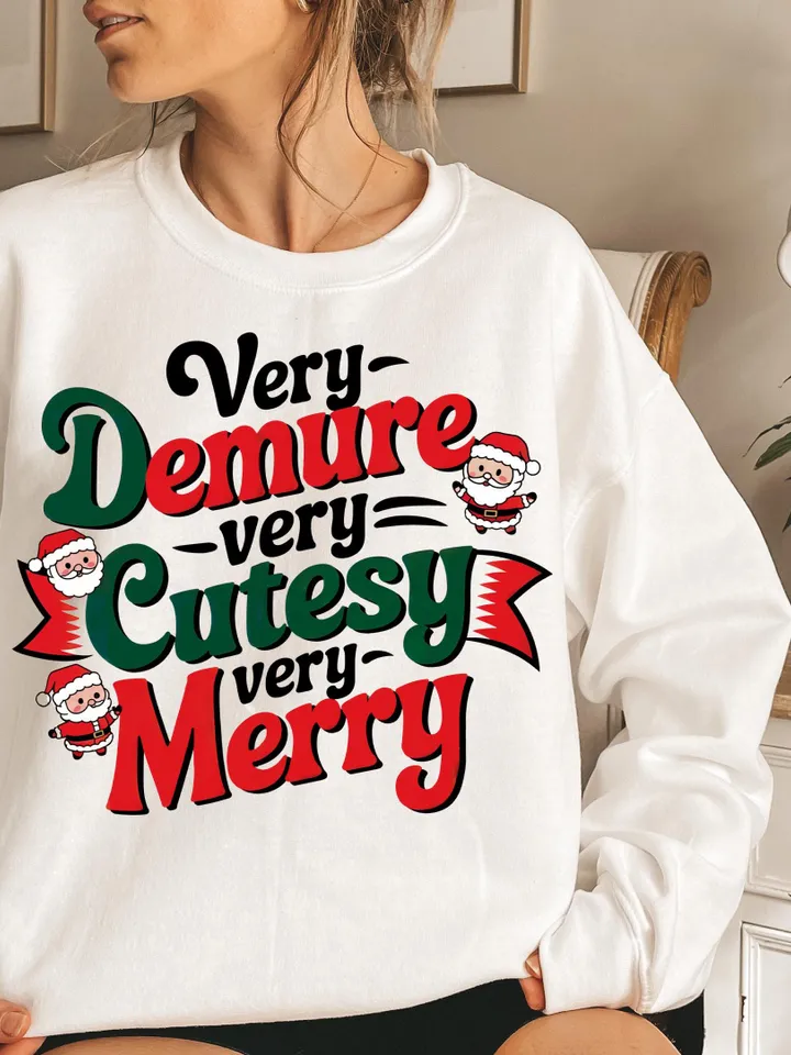 Very Demure Very Cutesy Very Merry Png PNG, Demure Merry Png PNG, Very Demure Christmas png PNG, Gift For Demure Girls Women, Demure Merry