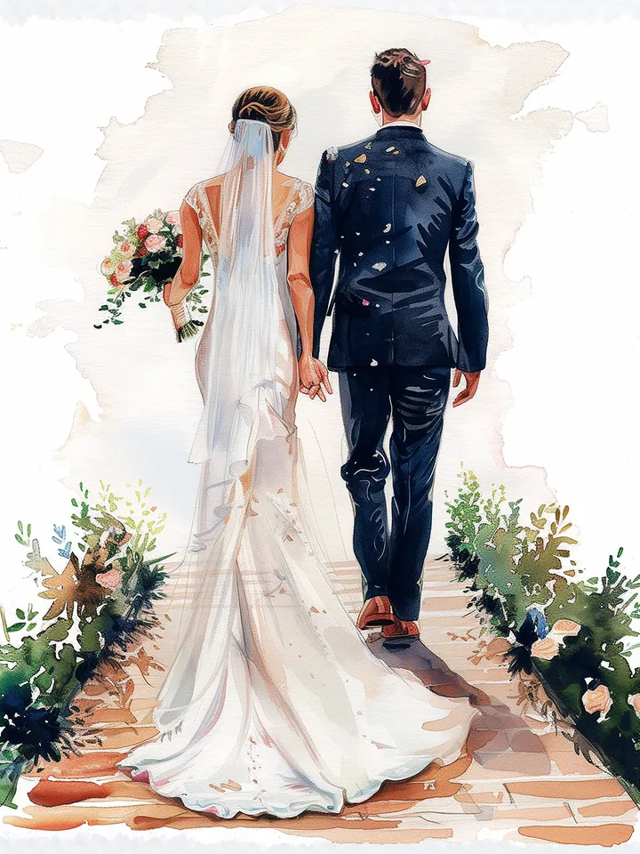 12 Wedding Couple PNG Pack for Wedding Invitation, Printable Watercolor clipart for sublimation, Digital download, Paper craft, junk journal