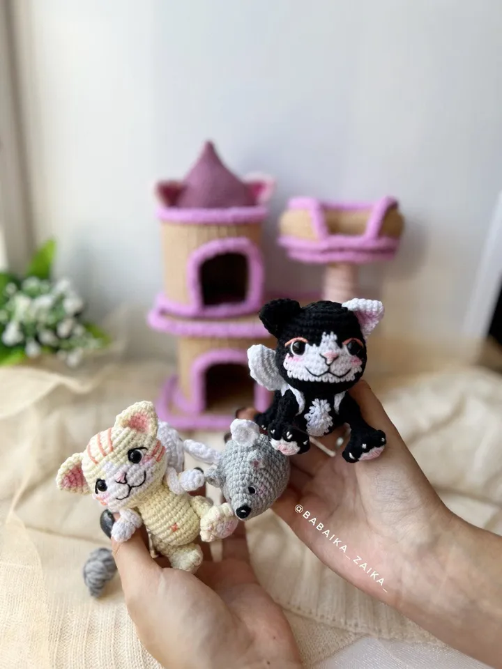 PDF Crochet Pattern Сat Paradise Amigurumi cat pattern, Crochet Mouse, Cute cat, Amigurumi animal, Crochet animal, Amigurumi House Pattern