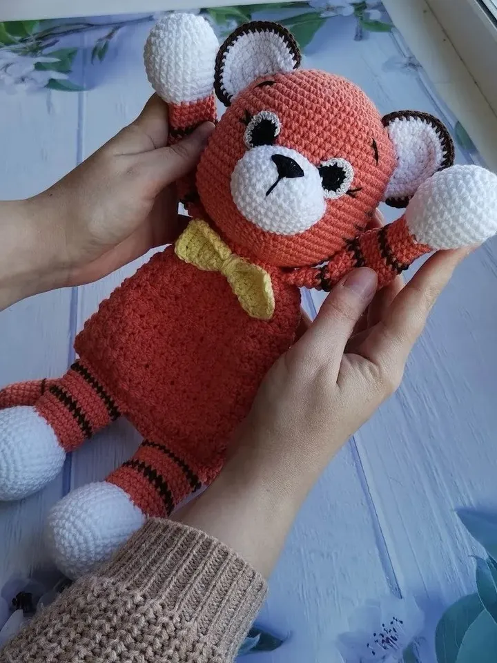 Tiger crocheted amigurumi, interior toy, gift, souvenir handmade
