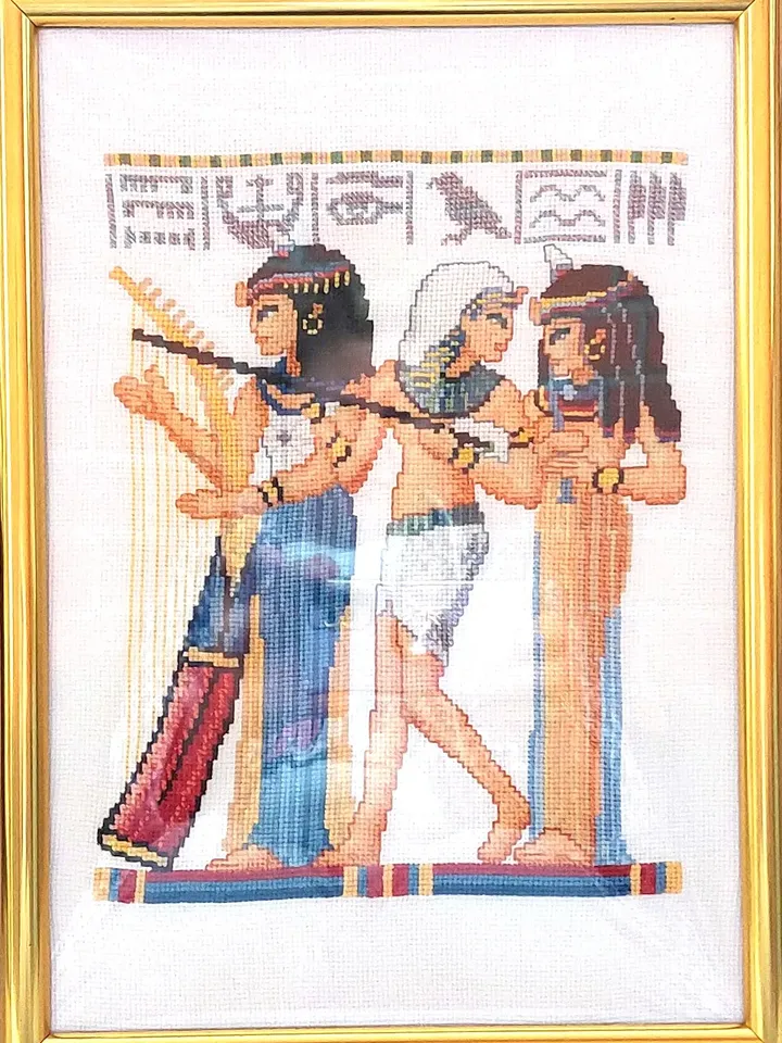 Ancient Egypt painting 9*13"Finished embroidered room decor
