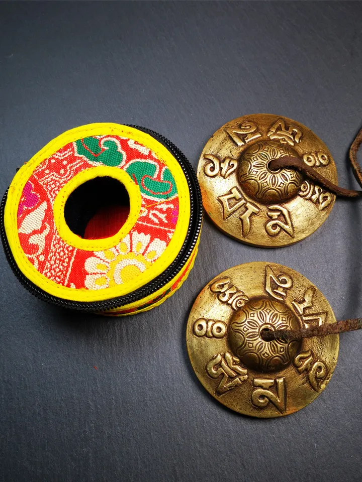 Gandhanra 7.4cm Tibetan Cymbals,OM Mantra Tingsha Bell,Buddhism Ritual Implement,Handmade in Nepal