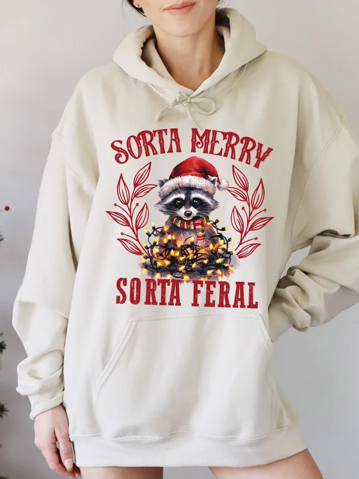 Sorta santa sorta feral PNG, Christmas Season Png, Christmas Feral girl PNG, Christmas png, Retro Christmas Shirt PNG, Funny Christmas