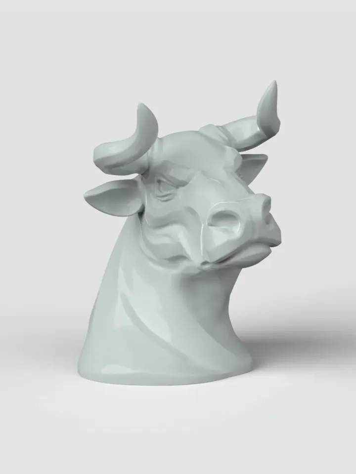 3D Model STL CNC Router file 3dprintable Bull Head