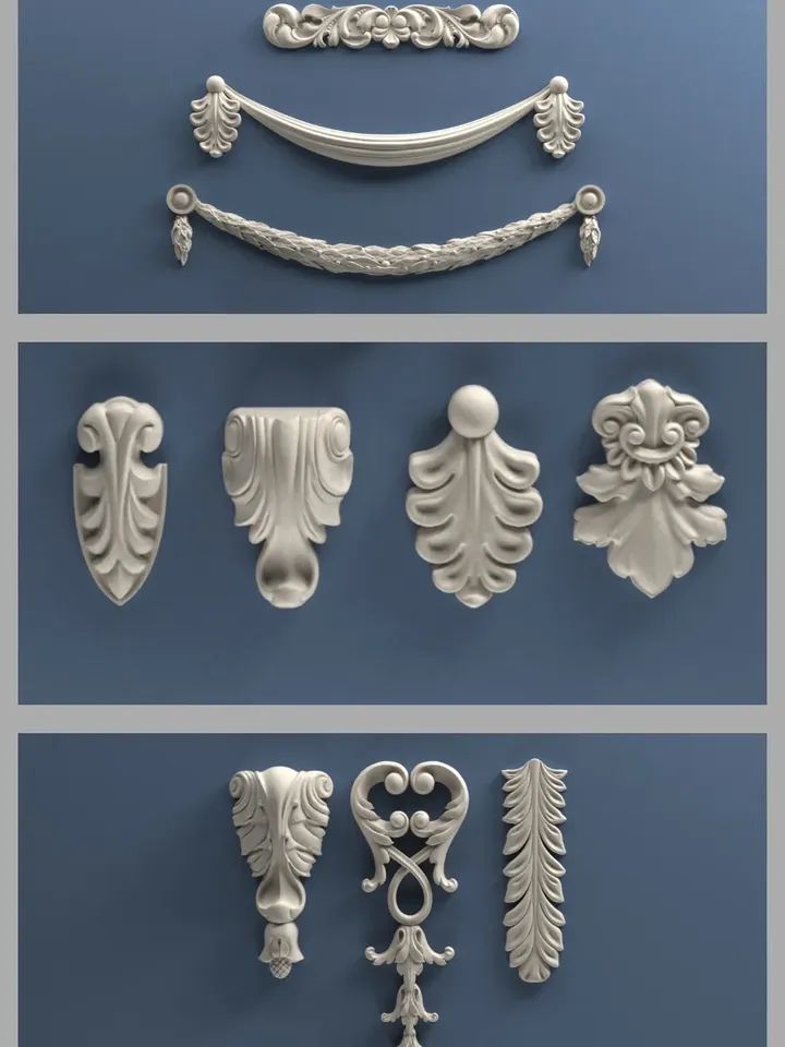 3D Model STL CNC Router file 3dprintable Classic Furniture Set 1