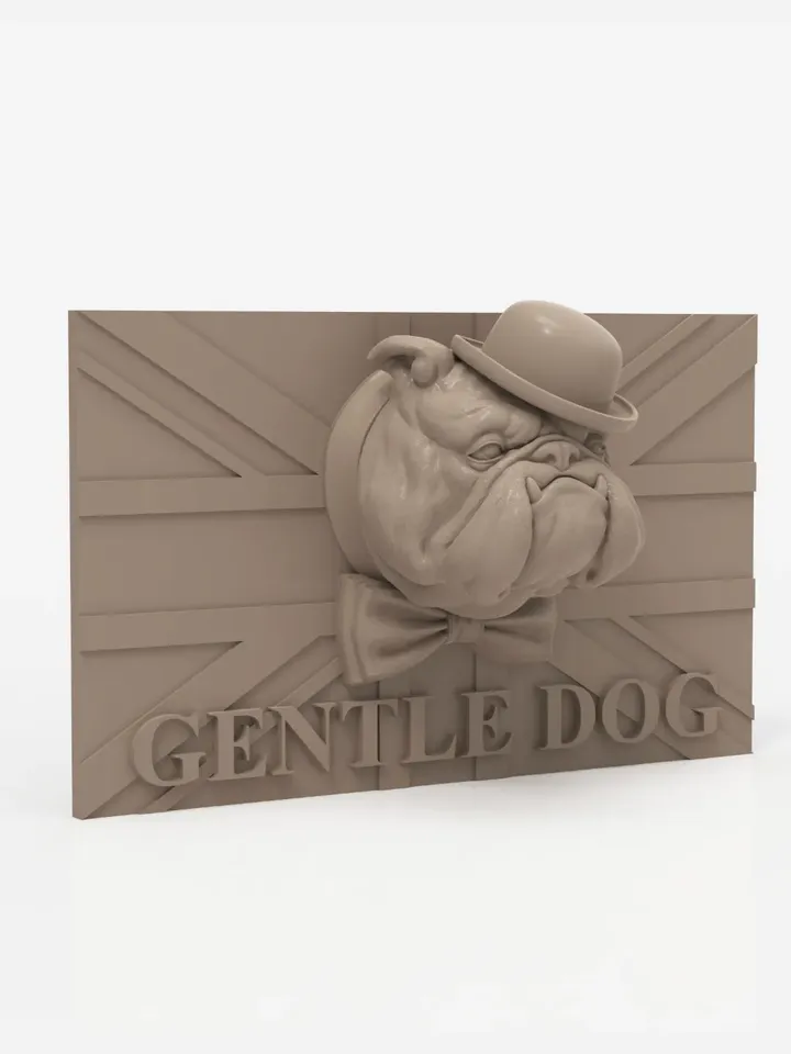 3D Model STL CNC Router file 3dprintable GentleDog Panel