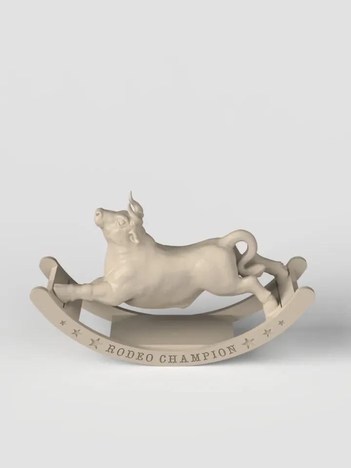 3D Model STL CNC Router file 3dprintable Toy Rocking Bull