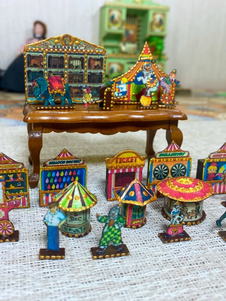 Tutorial.Circus set of miniature figures. Dollhouse miniature. Accessories for the doll. 1:12.