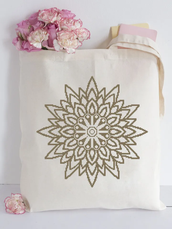 Mandala cross stitch pattern download PDF Geometric pattern digital PDF Monochrome cross stitch sampler Mandala ornament cross stitch #M68