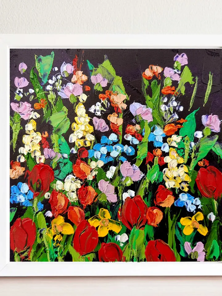 Colorado Painting Meadow Flowers Impasto Original Painting Textured Floral Original Oil Art Botanical Wall Decor Gifts by ArtProkopaloSv