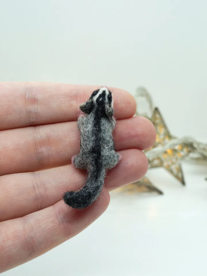 Tiny needle felted sugar glider, miniature flying squirrel, sugar possum, made to order