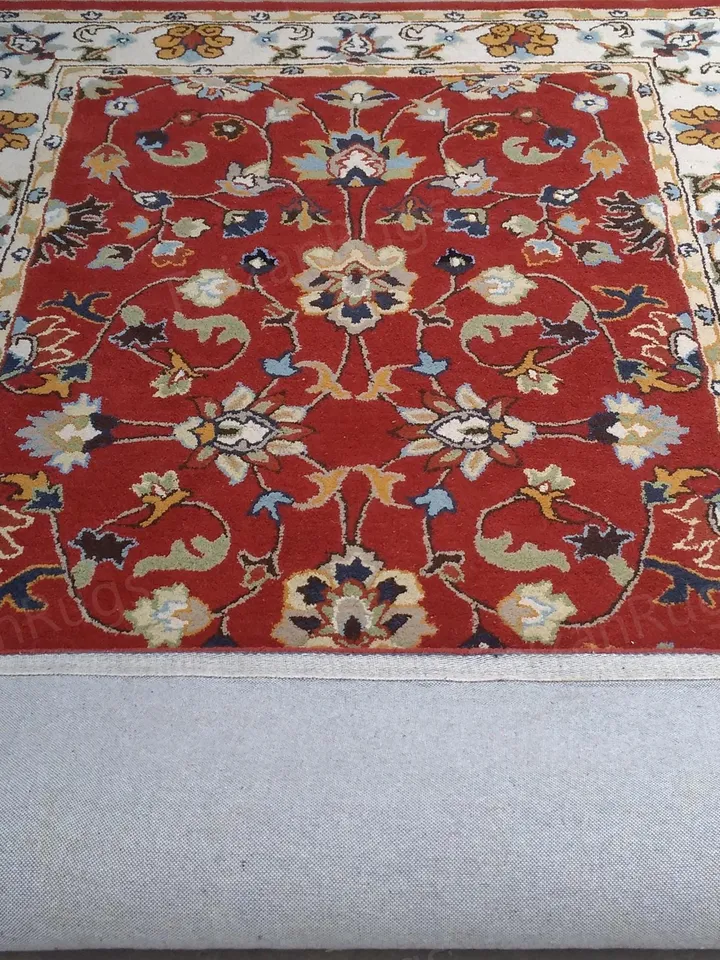 Buy 8x10 Red Abushan Floral Rug Hand Tufted Area Rug Handmade 100% Wool Carving Rugs for Home Living Dining Bedroom Office 8x10 9x12 12x15