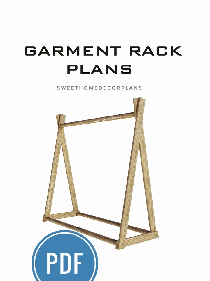 Diy garment rack plans pdf. Childrens dress up storage frame. Small clothes wooden rack for kids bedroom.