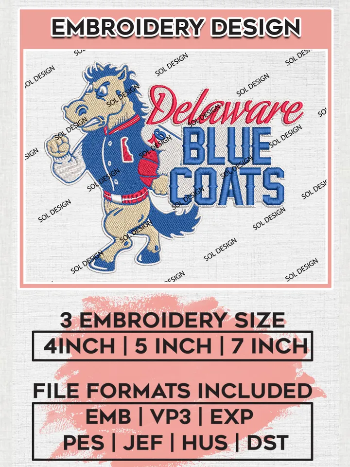 NBA Delaware Blue Coats Basketball Team Funny Mascot Logo Wordmark Embroidery Designs, NBA G League Team Embroidery Files, Basketball Machine Embroidery Designs, NBA Delaware Blue Coats Team Logo, Sport Machine Embroidery Design, Digital Download